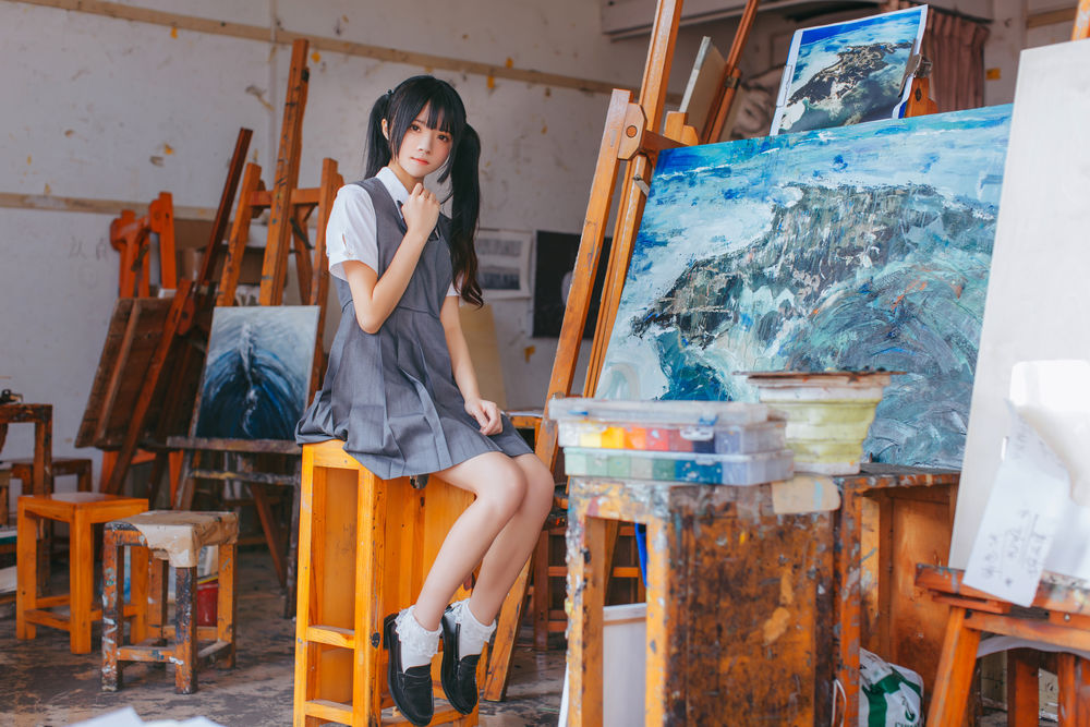 桜桃喵-No.031-画室少女-在线看 第2张 桜桃喵-No.031-画室少女-在线看 第2张