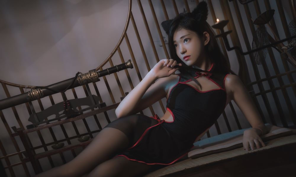 南桃Momoko-No.017-黑旗袍-在线看 第3张 南桃Momoko-No.017-黑旗袍-在线看 第3张