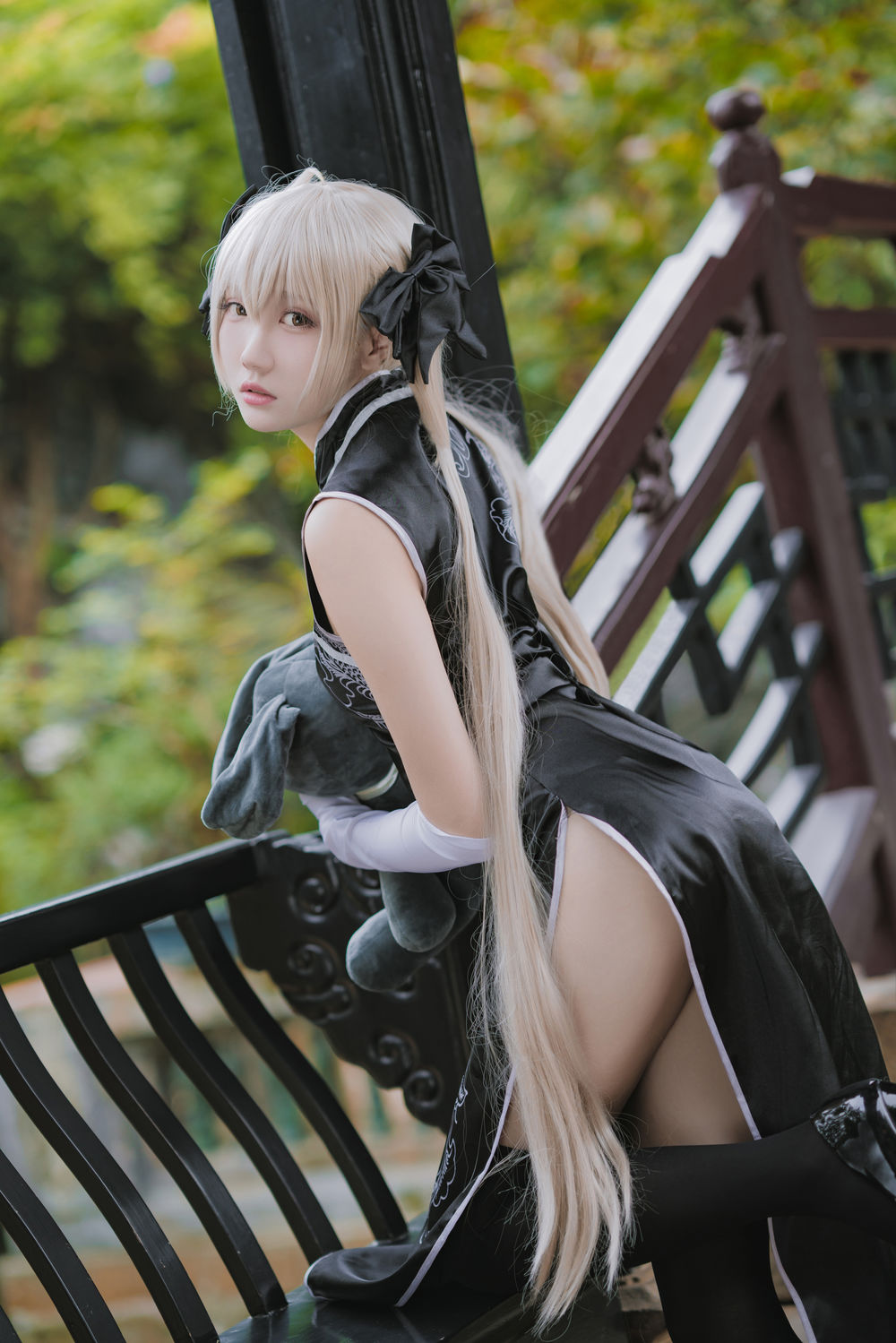 瓜希酱-No.009-穹妹 黑旗袍-在线看 第3张 瓜希酱-No.009-穹妹 黑旗袍-在线看 第3张