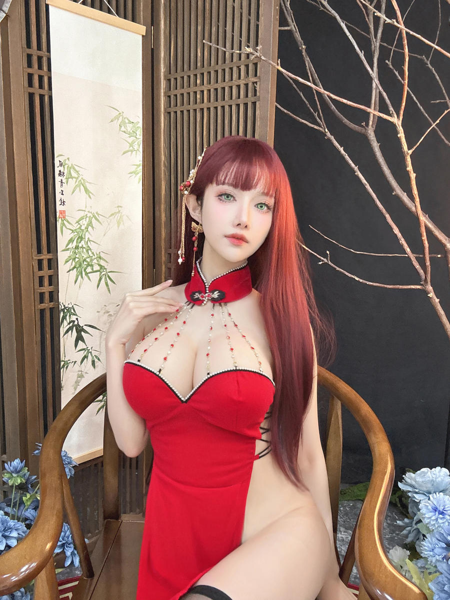 Shika小鹿鹿-No.130 – 新年红旗袍 大红-在线看 第2张 Shika小鹿鹿-No.130 – 新年红旗袍 大红-在线看 第2张